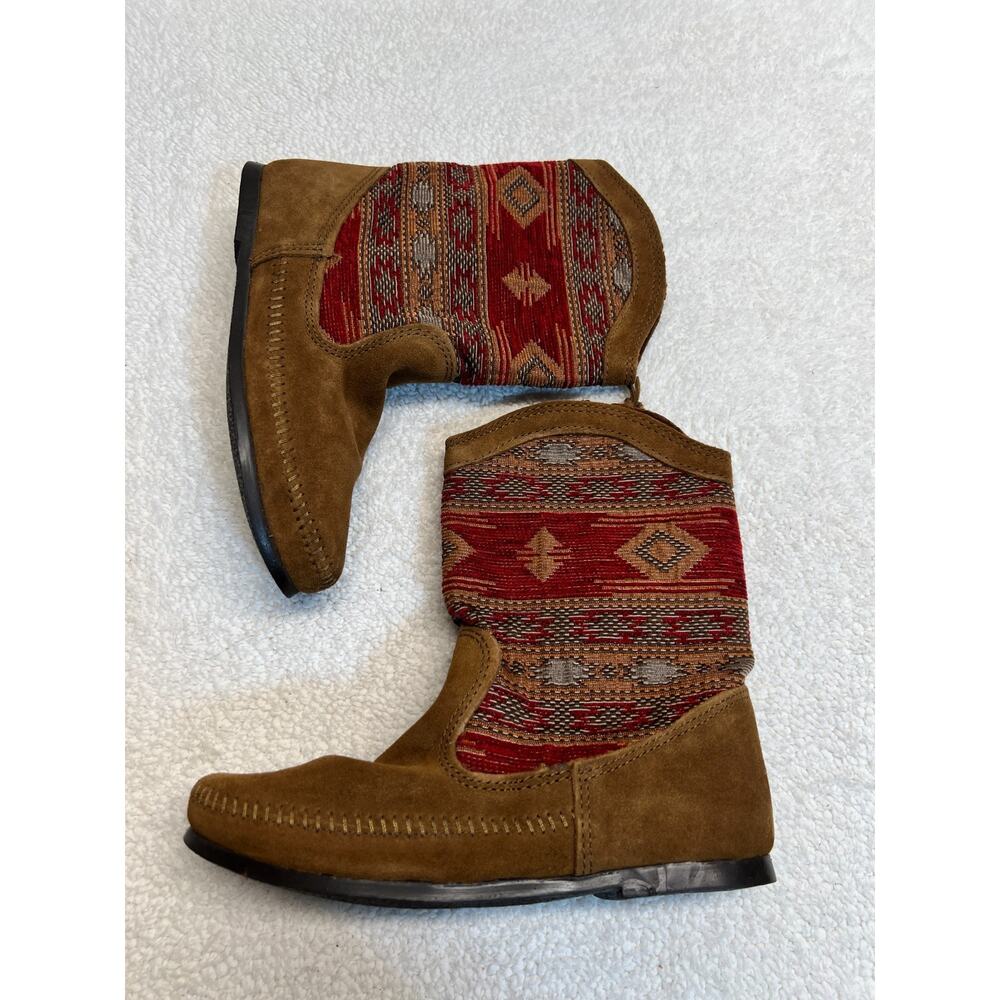 Minnetonka Womens Boots Suede Leather Baja Boot Indie Brown Sz 9